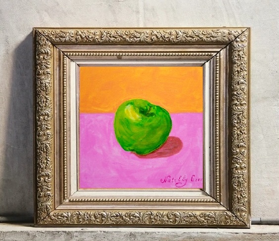 Green Apple, original painting