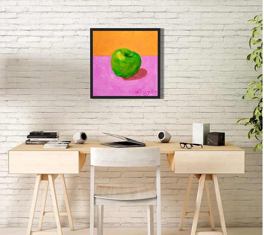 Apple Original painting, pop art, canvas, hand painted, acrylic artwork