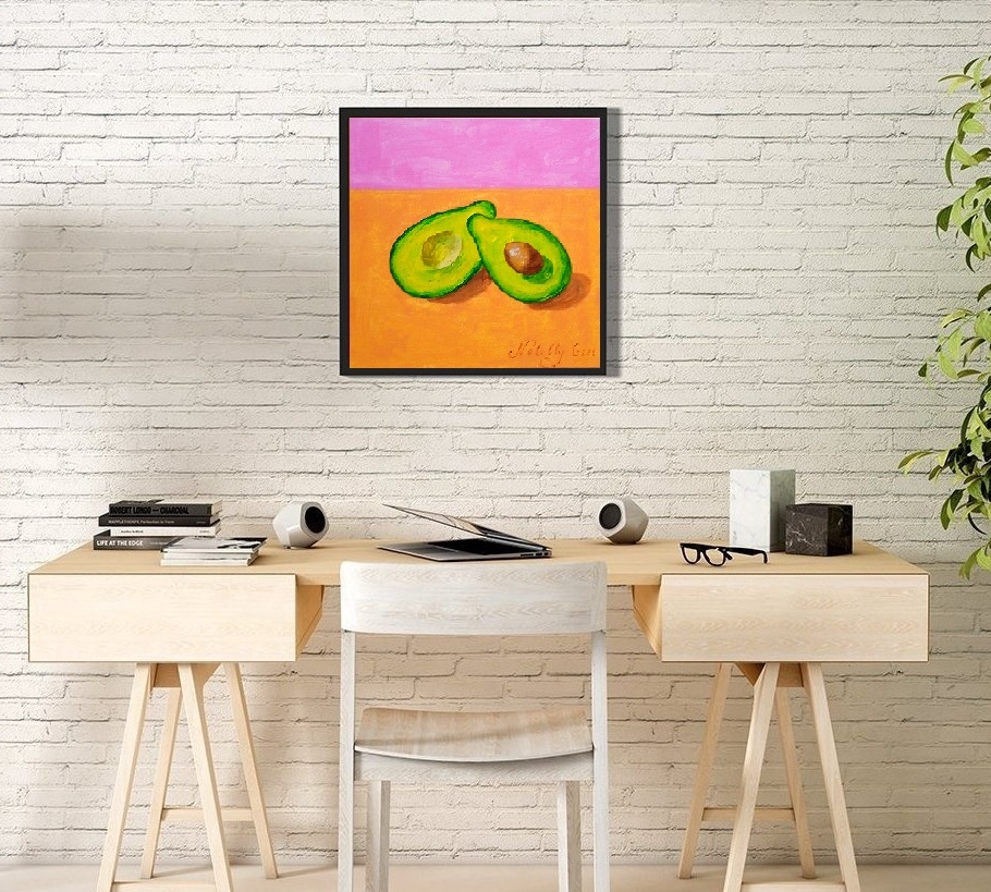 Avocado Original painting, pop art, canvas, hand painted, acrylic artwork