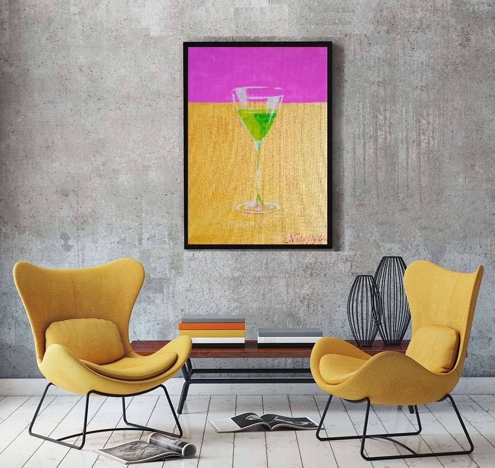 Glass on gold, Original painting 