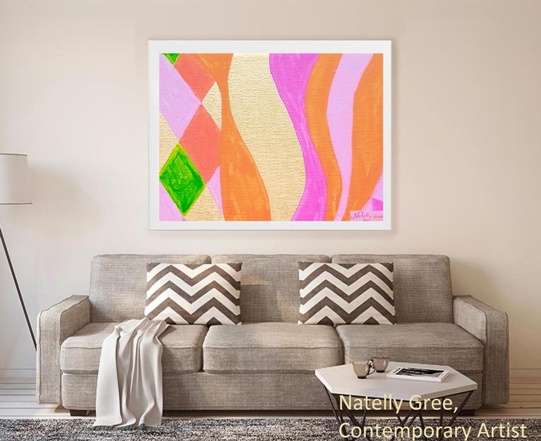 Original painting by Contemporary Artist Natelly Gree,  modern design, acrylic on canvas, hand painted