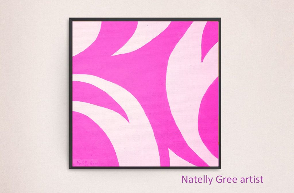 Pink Fashion Large Painting by Contemporary Artist Natelly Gree Extra Large Wall Decor hand painted Minimalist style Painting