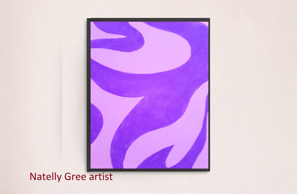 Purple Abstract Painting Minimalist Art Natelly Gree