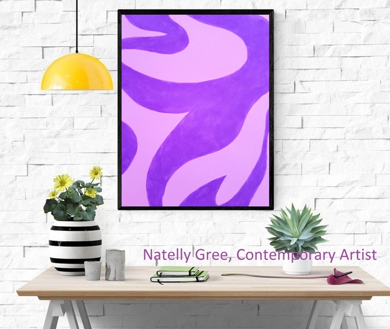 Purple Abstract Painting Minimalist Art Natelly Gree