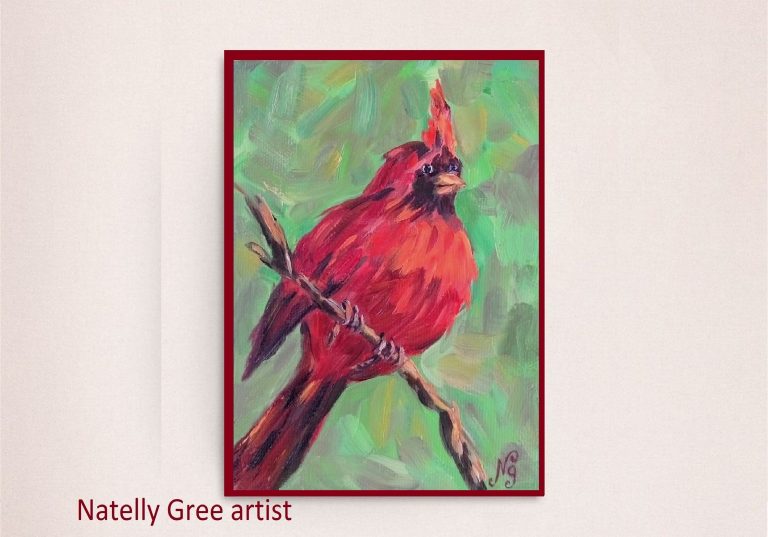 Cardinal Bird Painting