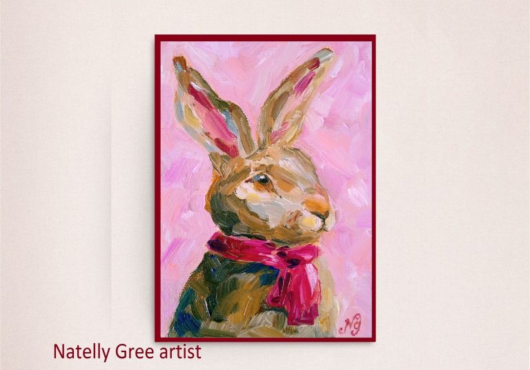 Rabbit Oil Painting