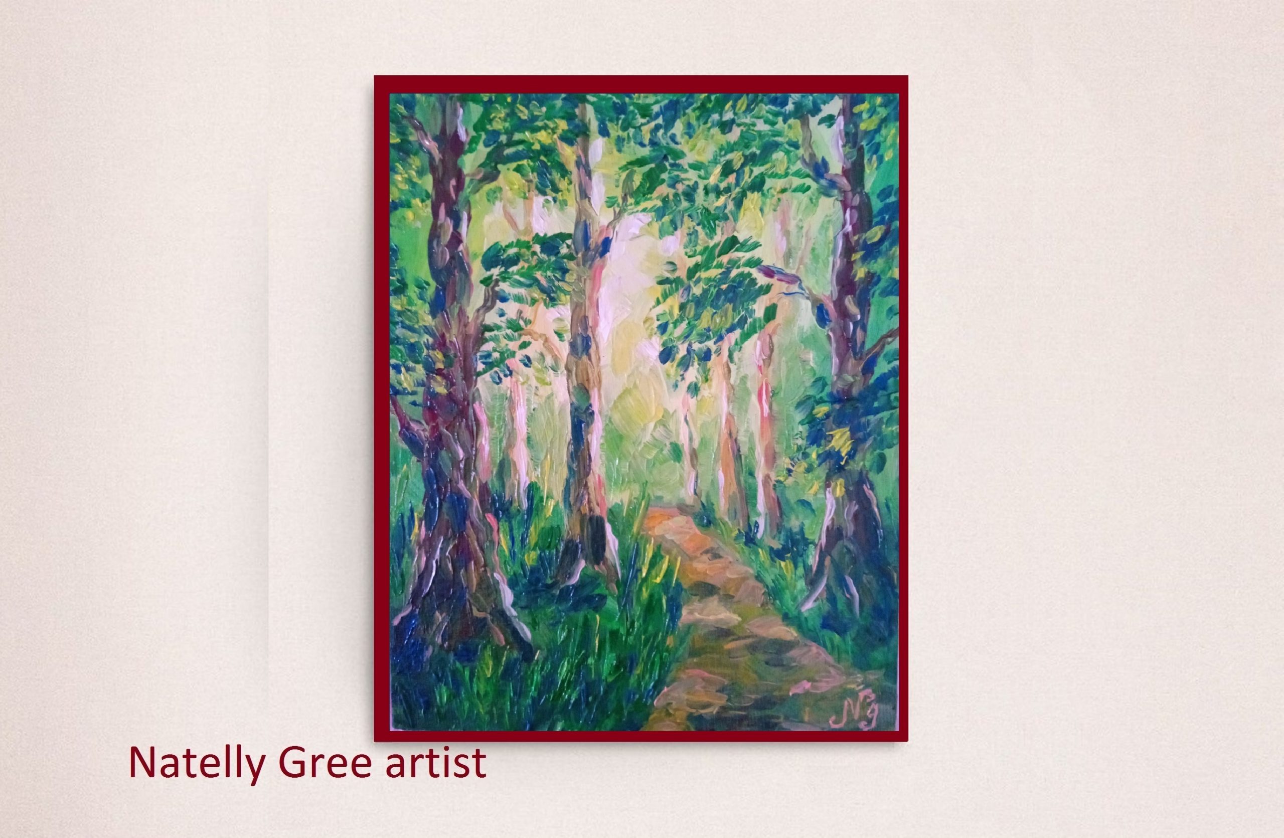 Sunny Forest Oil Painting Natelly Gree